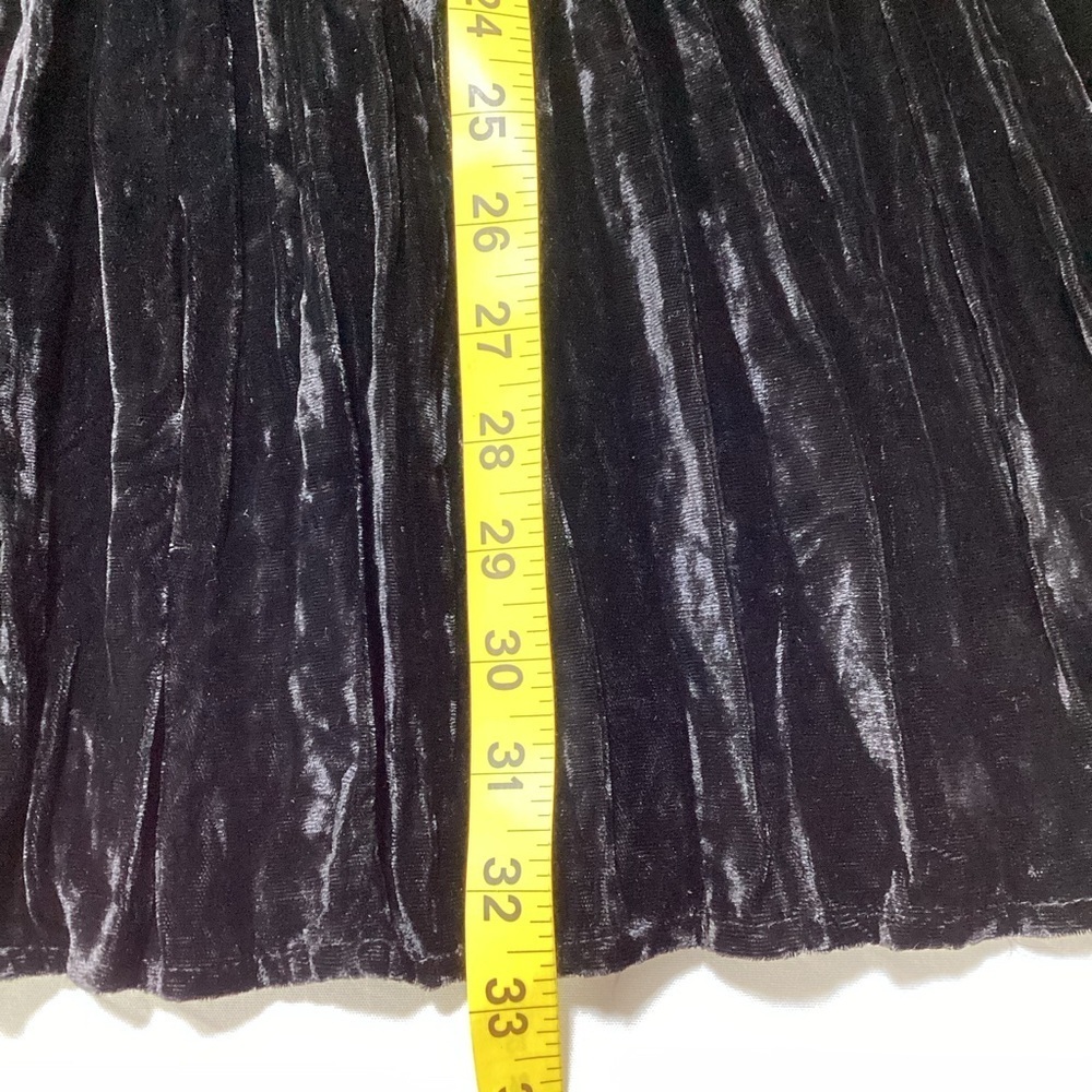 Woman’s Black Velvet Midi Skirt with Stud Details - Picture 9 of 9